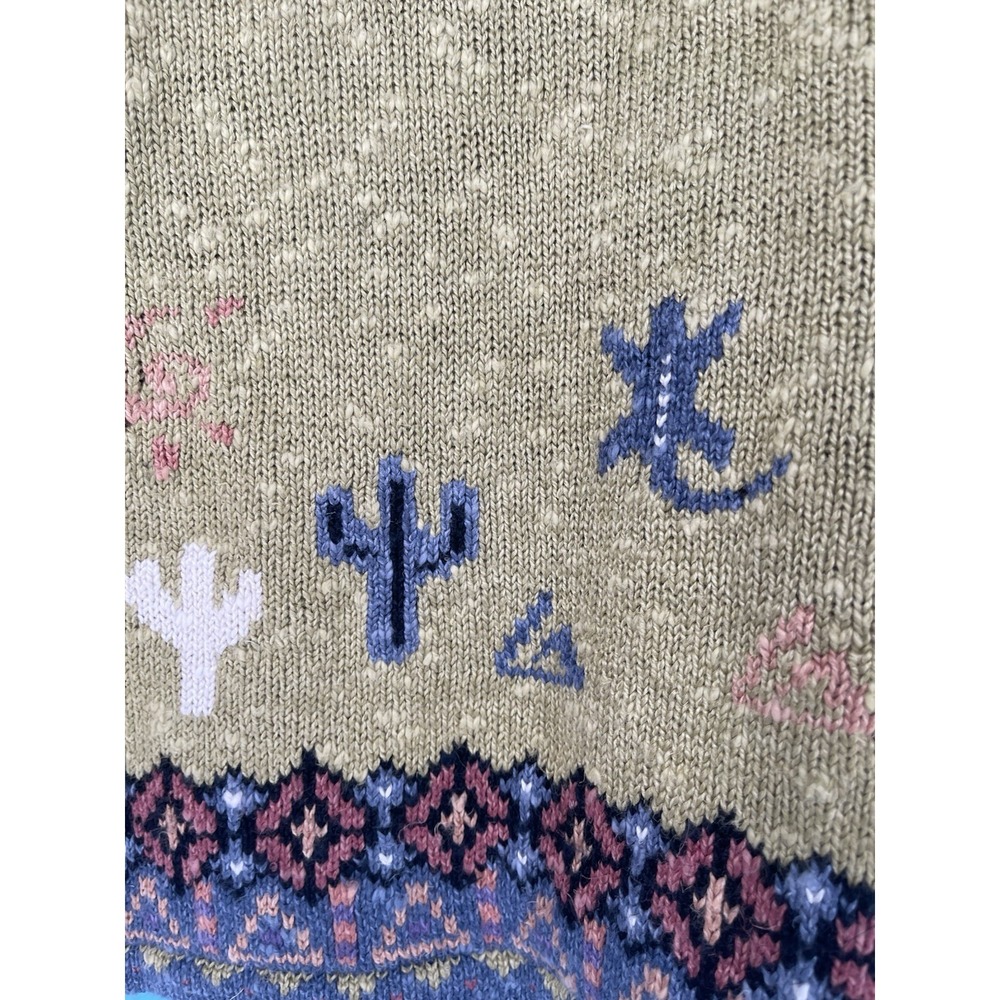 Vtg 1990s Monterey Bay Green Cactus Embroidered Button Up Barn Jacket Sz L - Picture 15 of 16